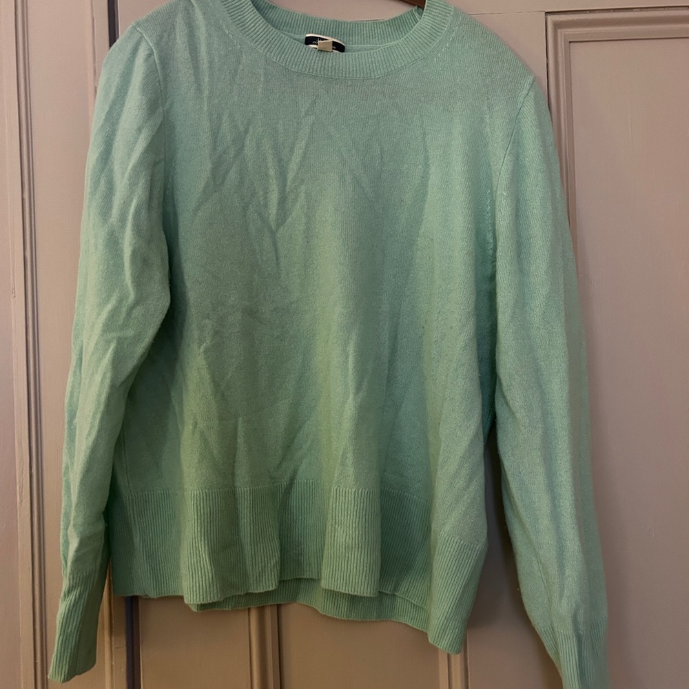 J. Crew Light Green Cashmere Sweater